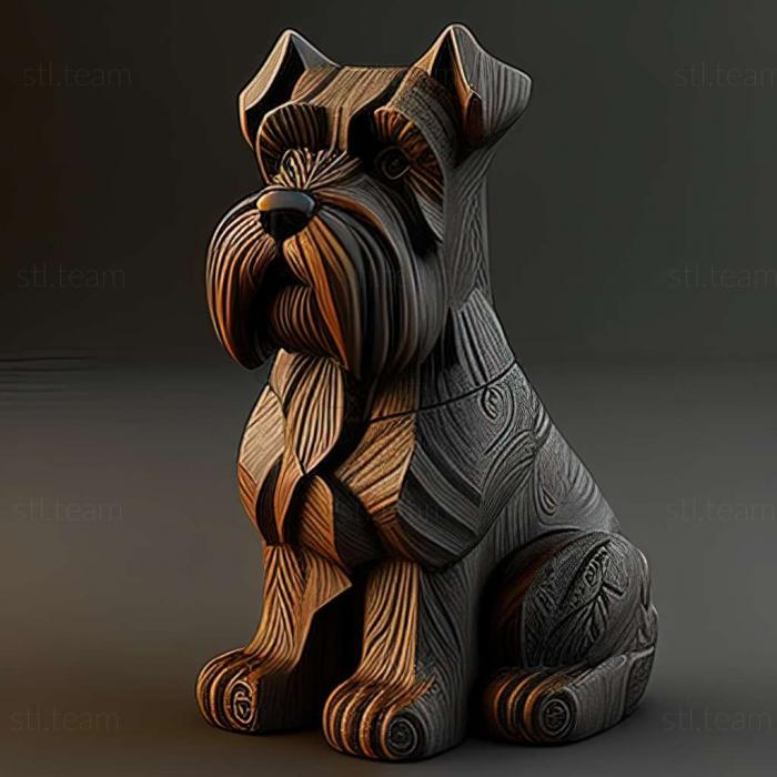 3D model Zwergschnauzer dog (STL)